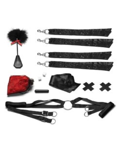 Lux Fetish Night Of Romance Satin Cuffs With Rose Petals  6pc. Bedspreader Set