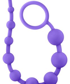 Luxe Silicone 10 Anal Beads - Purple