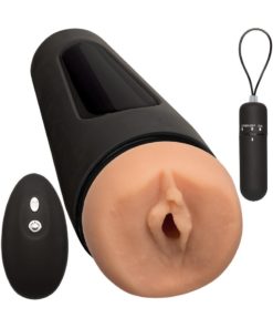 Main Squeeze The Original Vibro Ultraskyn Vibrating Masturbator With Bullet and Remote Control - Pussy - Vanilla