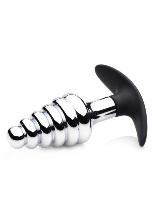 Master Series Dark Hive Metal and Silicone Anal Plug - Silver