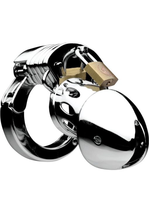 Master Series Incarcerator Adjustable Locking Chastity Cage - Silver