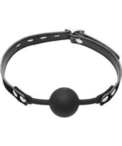 Master Series Premium Hush Locking Silicone Comfort Ball Gag - Black