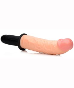 Master Series The Curved Dicktator Vibrating Giant 13.5in Dildo Thruster - Vanilla