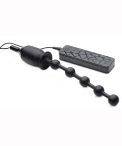 Master Series Voodoo Beads Vibrating Silicone Anal Beads - Black
