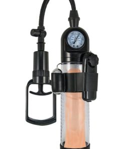 Maxx Gear Vibrating Vacuum Gauge Penis Pump - Clear