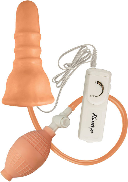 Maxx Men Vibrating Inflatable Ripple Plug Butt Plug - Vanilla