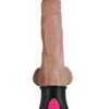 Natural Realskin Hot Cock 2 Rechargeable Warming Dildo With Balls 6.5in - Chocolate