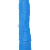 Neon Silicone Wallbanger Vibrating Dildo 7.5in - Blue