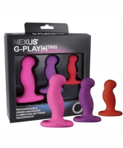 Nexus G-Playtrio+ Rechargeable Silicone Vibrator Pack Small/Medium/Large Sizes