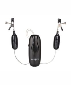 Nipple Play Vibrating Nipple Clamps with Remote - Black