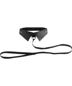 Ouch! Classic Collar With Leash - Black