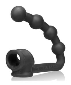 Oxballs Buttballs Silicone Cock Sling-2 With Attached Butt Plug - Black