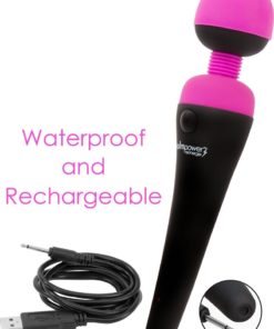 PalmPower Rechargeable Silicone Personal Wand Massager - Fuschia