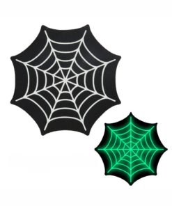Peekaboo Glow In The Dark Webs Pasties - Black/Green