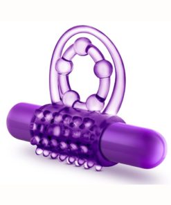 Play with Me The Player Vibrating Double Strap Cock Ring - Purple