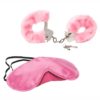 Pleasure Cuffs with Satin Mask - Pink
