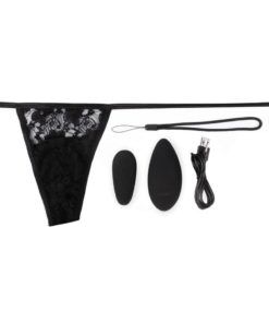 Premium Ergonomic Vibrating Panty Set With Remote Rechargeable Waterproof Black