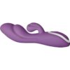 Rampage Rechargeable Silicone Vibrator With Clit Stimulator - Purple