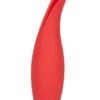 Red Hot Sizzle Rechargeable Silicone Vibrator With Clitoral Stimulation - Red