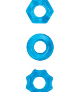 Renegade Chubbies Super Stretchable Cock Rings (Set of 3) - Blue
