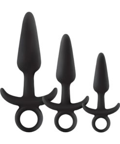 Renegade Men`s Tool Kit Silicone Anal Plugs (Set of 3)- Black