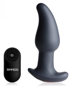 Rimmers Gyro-M Rechargeable Silicone Curved Rimming Plug with Remote Control - Black