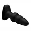 Rimmers Slim I Rechargeable Silicone Rippled Rimming Plug with Remote Control - Black