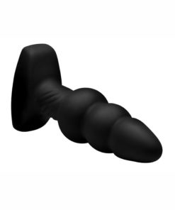 Rimmers Slim I Rechargeable Silicone Rippled Rimming Plug with Remote Control - Black