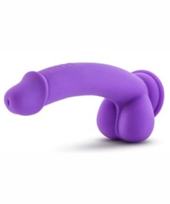 Ruse D Thang Silicone Dildo With Balls 7.75in - Purple