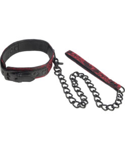 Scandal Collar With Leash - Red/Black