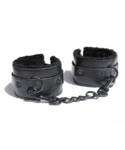 Sex and Mischief Shadow Fur Handcuffs - Black
