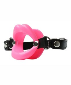Sex and Mischief Silicone Lips Open Mouth Gag - Pink