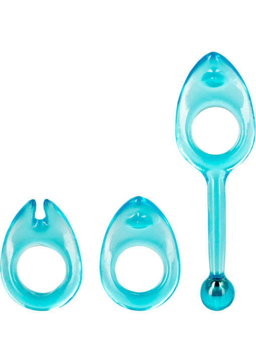 Shanes World Class Rings Erection Cock Rings (3 Piece Set) - Blue