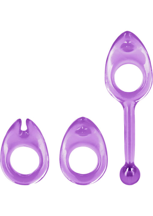 Shanes World Class Rings Erection Cock Rings (3 Piece Set) - Purple