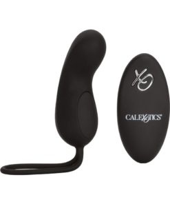 Silicone Rechargeable Curve Bullet With Remote Control - Black