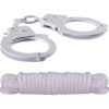 Sinful Metal Cuffs With Keys And Love Rope - White