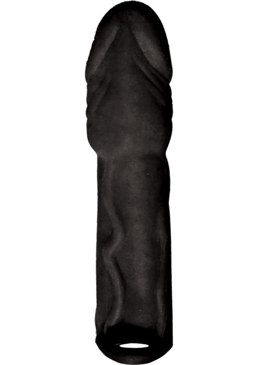 Skinsations Black Diamond Husky Lover Extension Sleeve With Scrotum Strap Black 6.5 Inch