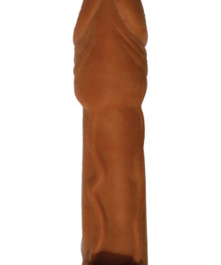 Skinsations Latin Lover Husky Lover Extension Sleeve With Scrotum Strap Brown 6.5 Inch