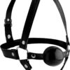 Strict Head Harness with Ball Gag 1.5in - Black