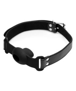 Strict Hollow Silicone Gag - Black