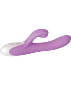 Super Sucker Rechargeable Silicone G-Spot Vibrator With Clitoral Stimulator - Purple
