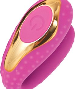 Surenda Enhanced Oral Vibe Rechargeable Silicone Vibrator - Pink/Gold