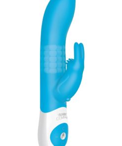 The Beaded Rabbit XL Rechargeable Silicone Vibrator With Rotating Beads - Aqua