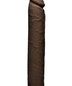 The D Realistic D Ultraskyn Dildo 12in - Chocolate