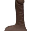 The D Super D Ultraskyn Dildo with Balls 9in - Chocolate