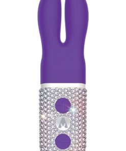 The Pocket Rabbit Limited Edition Crystalized Rechargeable Silicone Purple And White