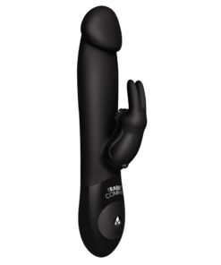 The Realistic Rabbit XL Rechargeable Silicone Vibrator - Black