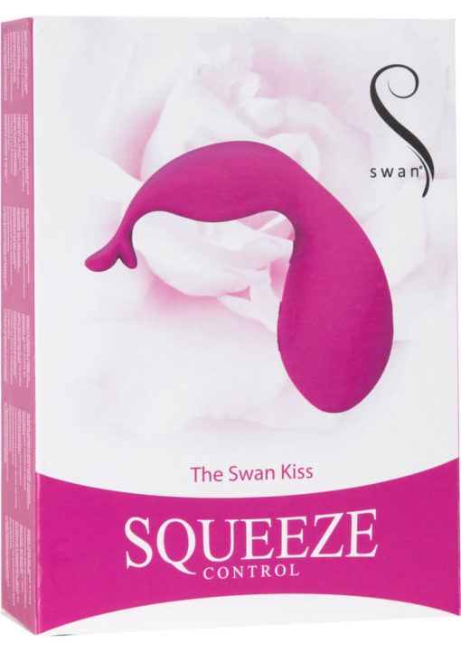 The Swan Kiss Squeeze Control Silicone Rechargeable Vibrator - Pink
