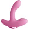 Threesome Rock N Grind Silicone Vibrator Multi Speed USB Rechargeable Remote Control Splashproof Pink
