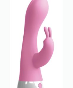 Threesome Wall Banger Rabbit Silicone Vibrator USB Rechargeable Suction Cup Wireless  Remote Splashproof Pink